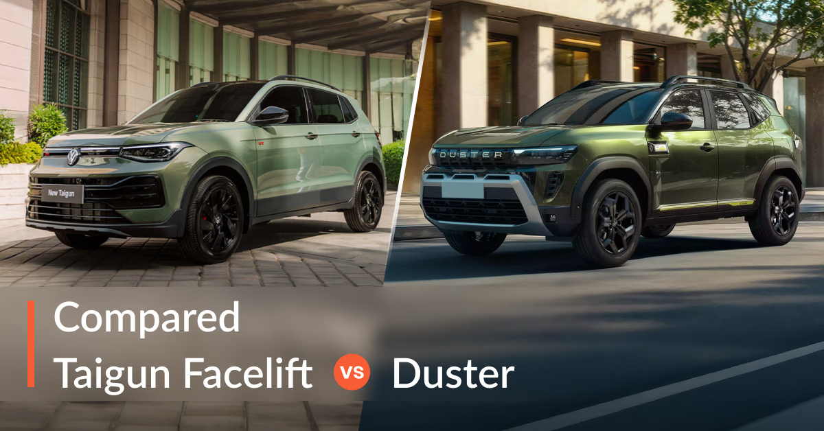 2026 Volkswagen Taigun Facelift vs Renault Duster Comparison