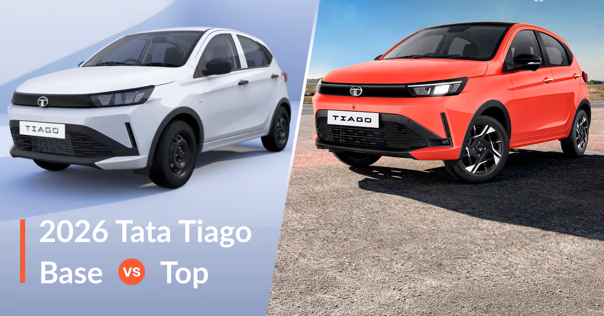 2026 Tata Tiago Facelift Base vs Top Variant Comparison